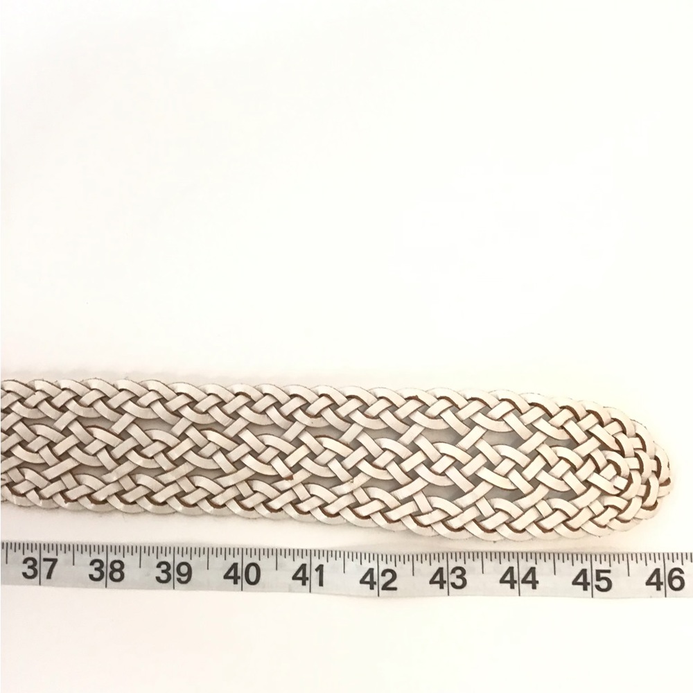 American Eagle White Leather Braided Belt - Picture 7 of 11
